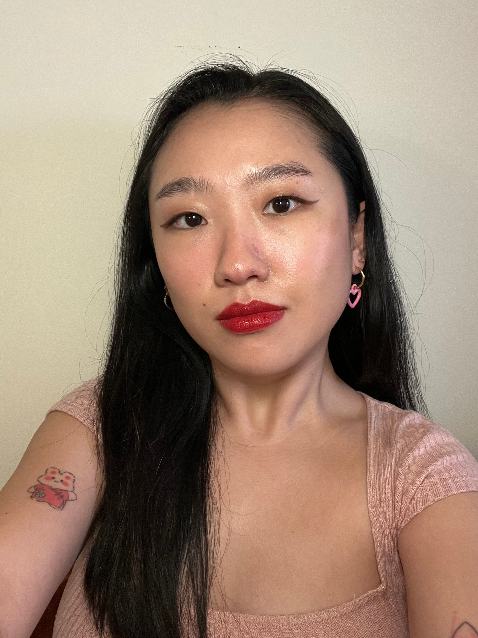 Allure commerce editor Sarah Han with bare brows