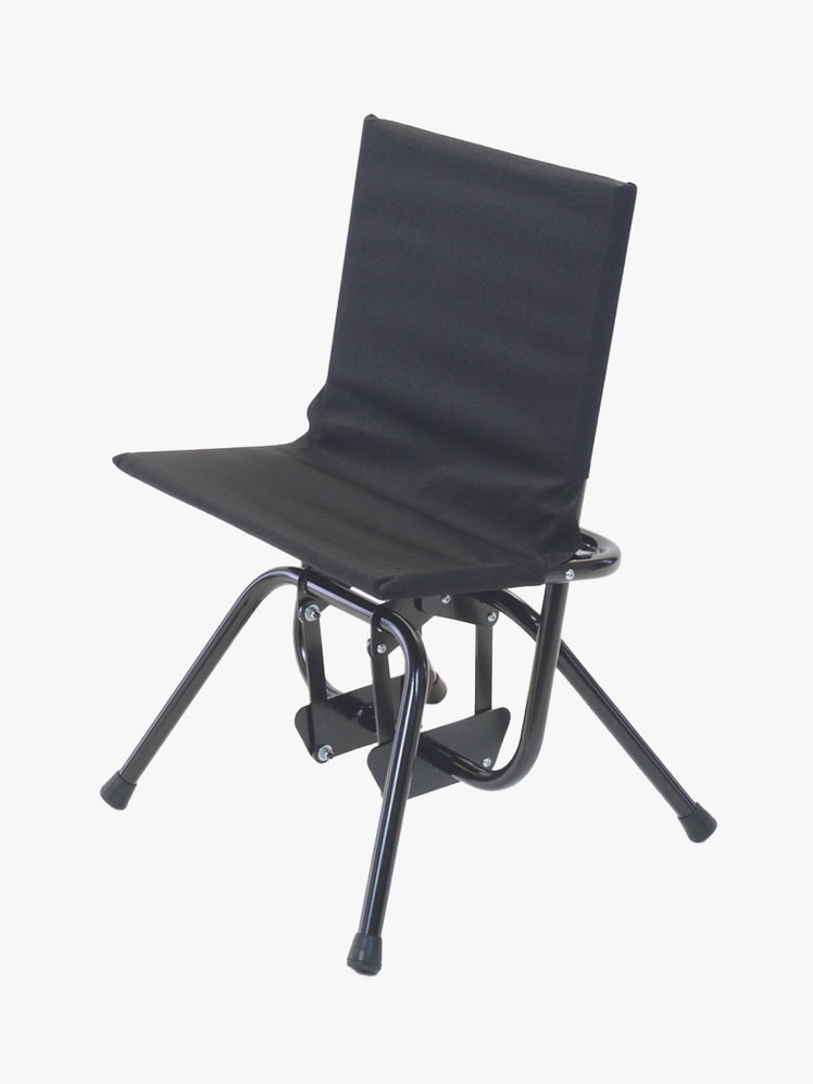 Living Spinal IntimateRider Sex Chair black sex chair on light gray background