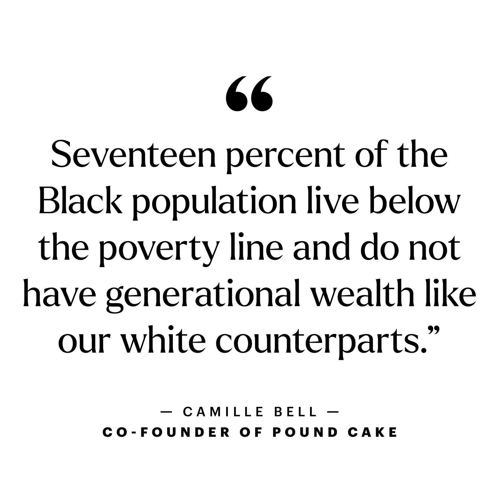 a quote graphic that reads seventeen percent of the Black population live below the poverty line and do not have...
