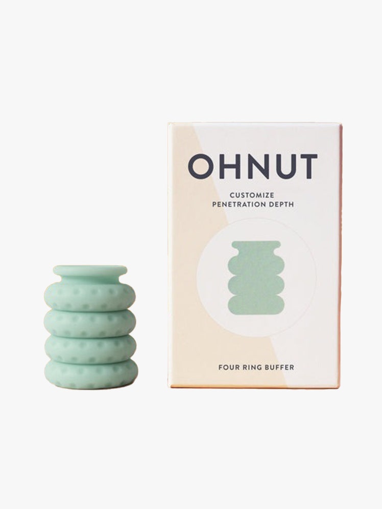 Ohnut Depth-Limiting Rings mint depth limit rings with box to the side on light gray background