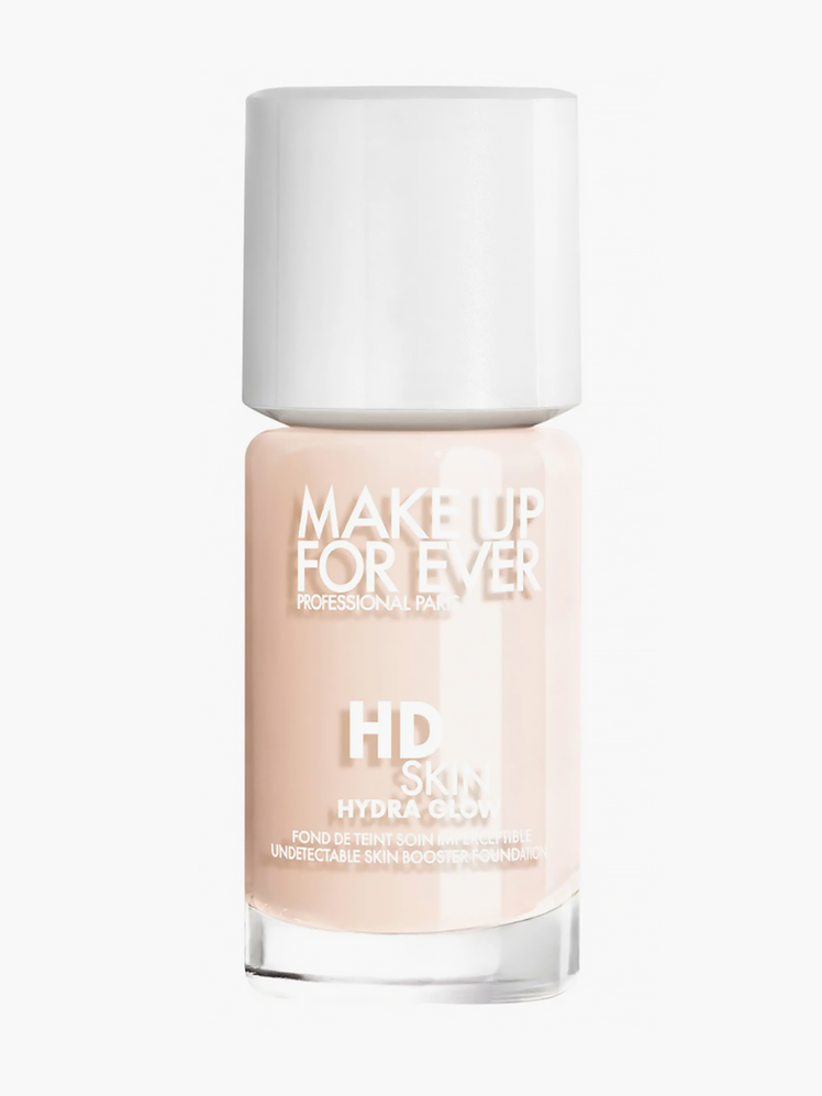 HD Skin Ultra Glow in branded clear bottle with white cap on light gray background